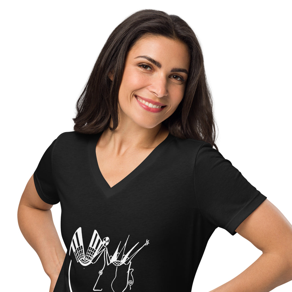 Buy Play - Women’s relaxed v-neck t-shirt by Lila Artwear