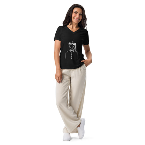 Buy Connected - Women’s relaxed v-neck t-shirt by Lila Artwear