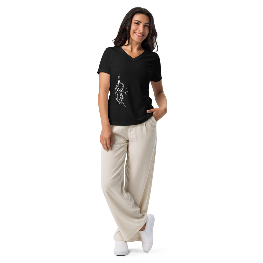 Buy Dancer - Women’s relaxed v-neck t-shirt by Lila Artwear