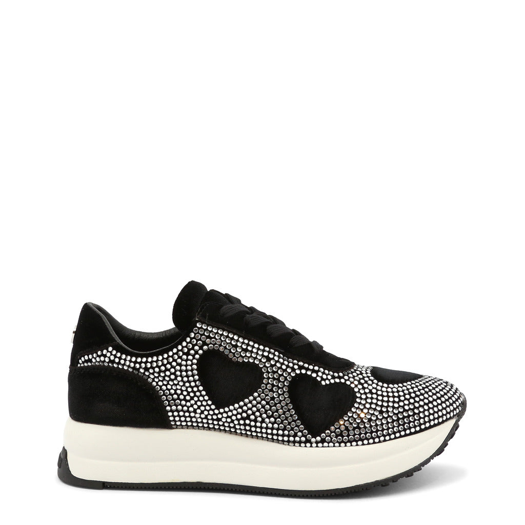 Buy Love Moschino Double Heart Logo Sneakers by Love Moschino