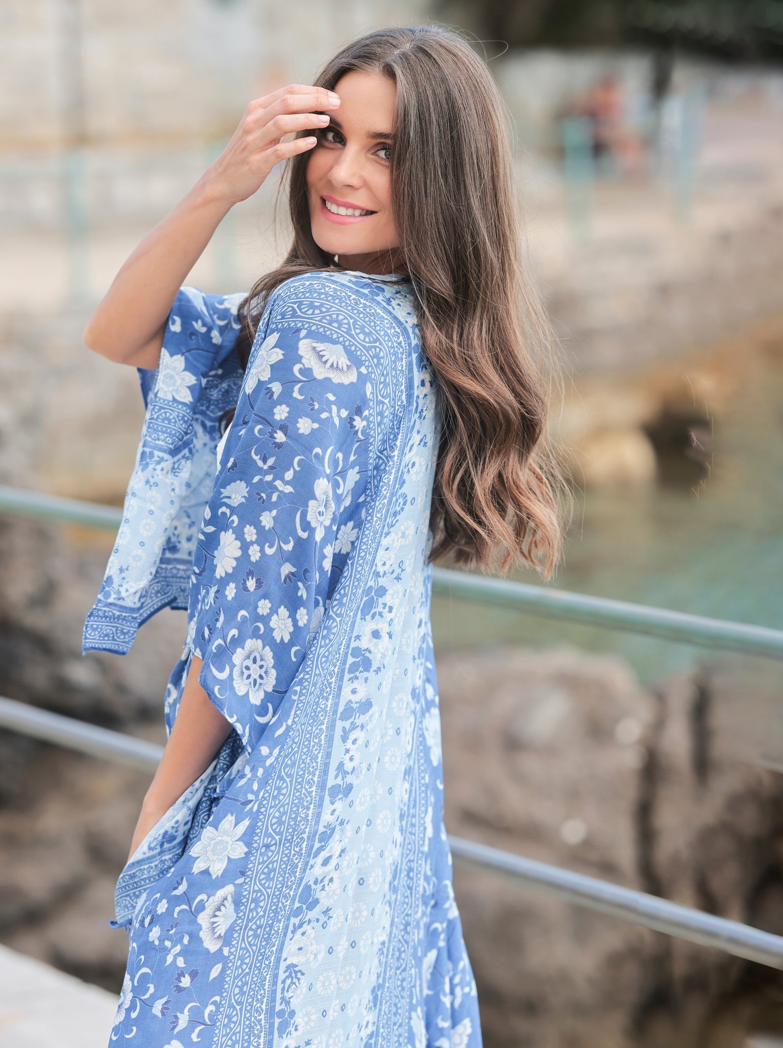 Buy Shiraleah Carly Kimono, Blue by Shiraleah