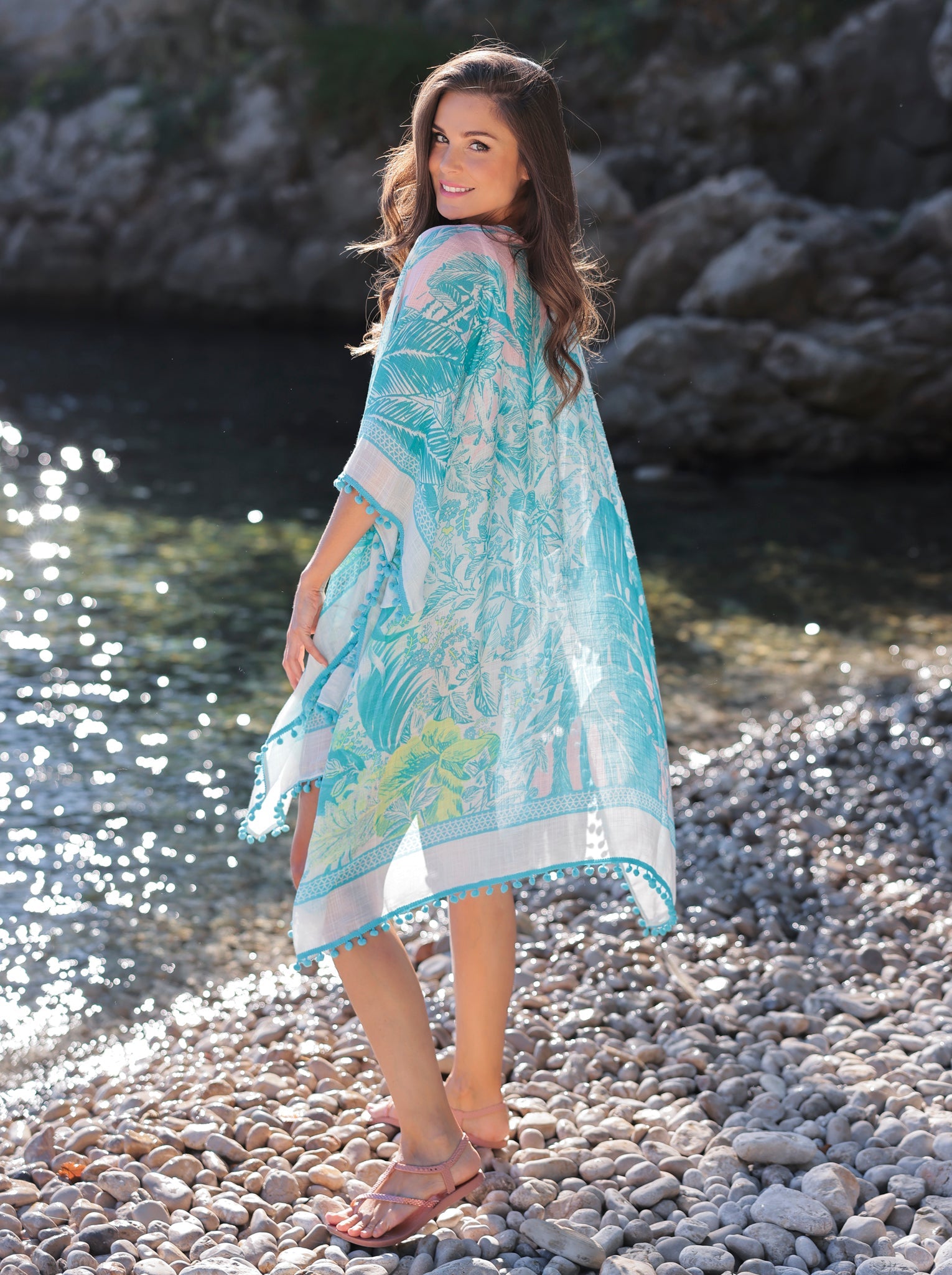 Buy Shiraleah Belize Kimono, Turquoise by Shiraleah