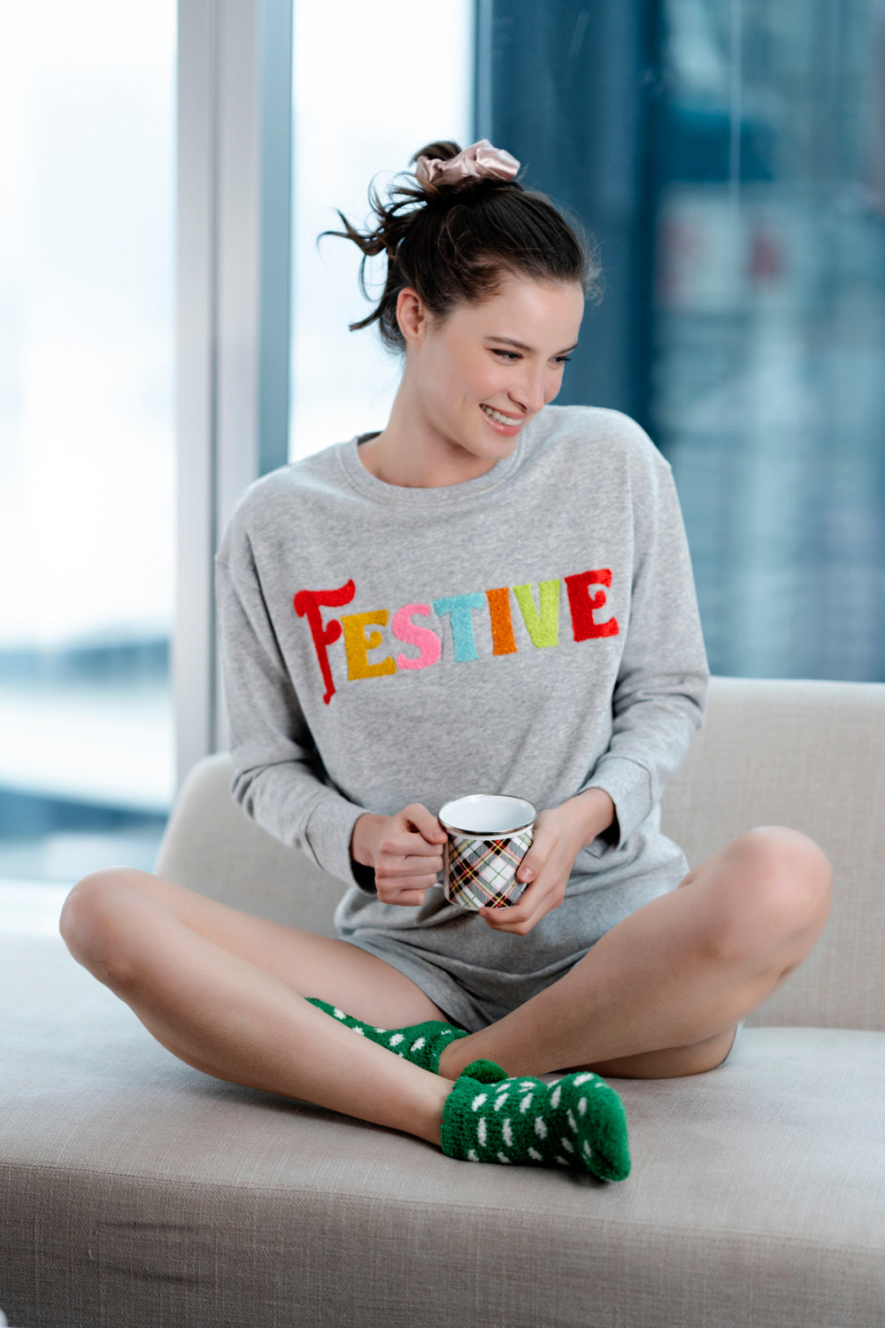 Buy "Festive" Sweatshirt, Grey by Shiraleah