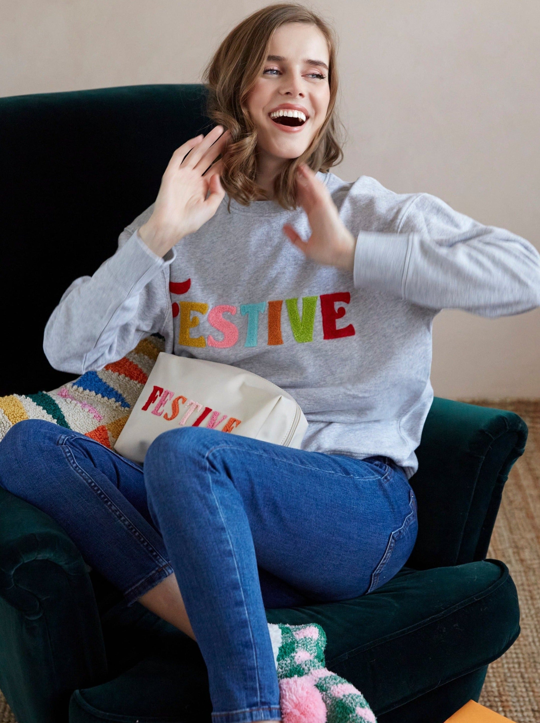 Buy "Festive" Sweatshirt, Grey by Shiraleah