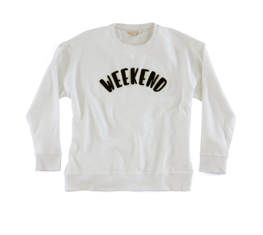 "Weekend" Sweatshirt, Ivory