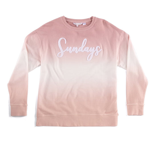 Holiday "Sundays" Sweatshirt, Pink