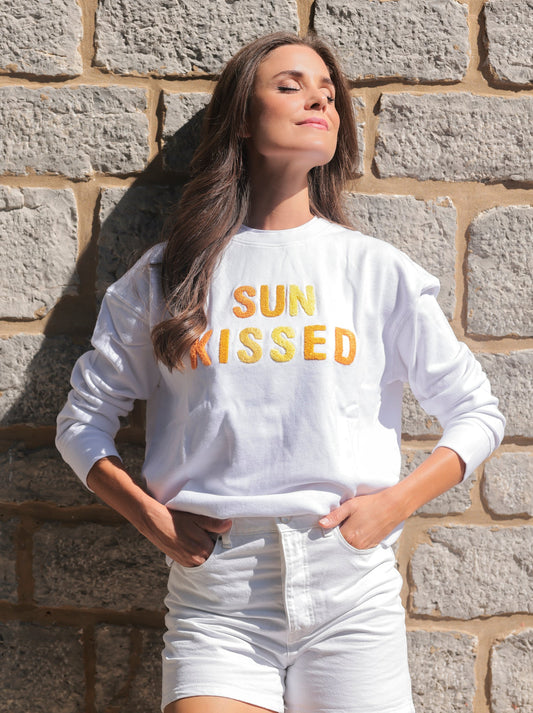 "Sun Kissed" Sweatshirt, White
