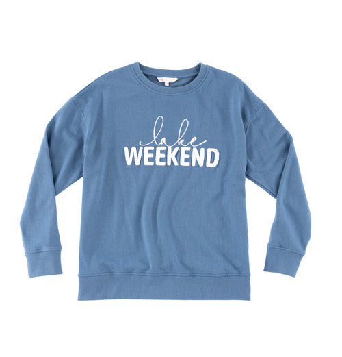 Buy "Lake Weekend" Sweatshirt, Blue by Shiraleah Retail