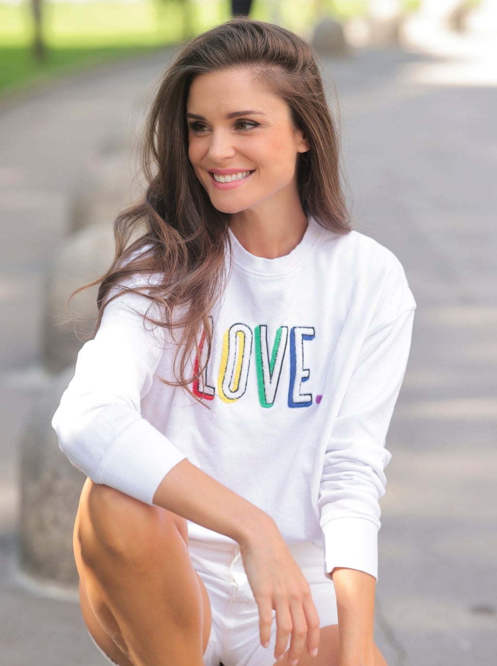 Buy "Love" Sweatshirt, White by Shiraleah