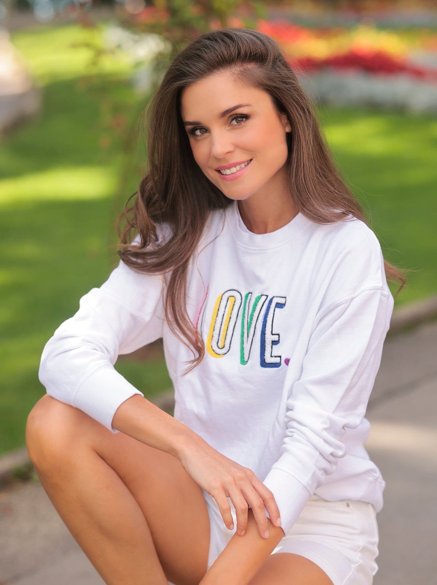 Buy "Love" Sweatshirt, White by Shiraleah