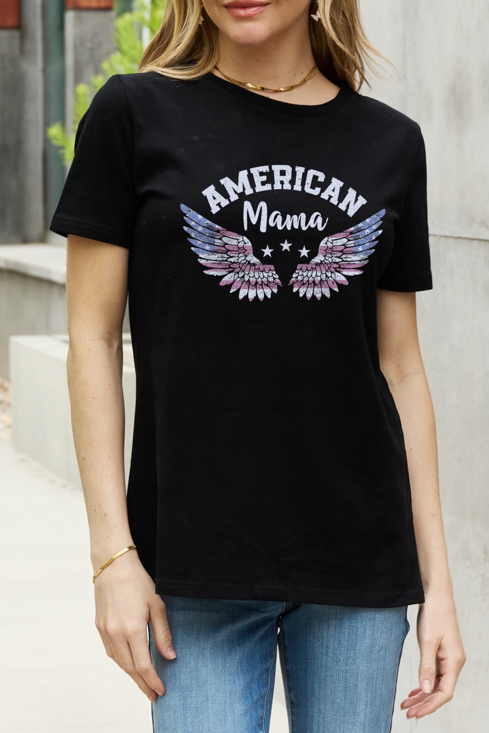 AMERICAN MAMA Graphic Cotton Tee