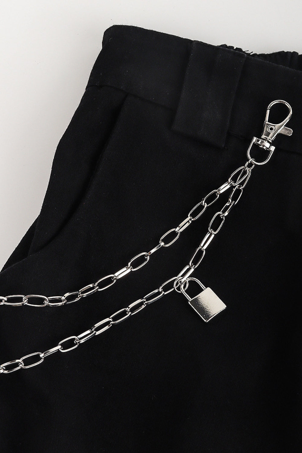 Buy Double Layered Iron Chain Belt with Lock Charm by Faz