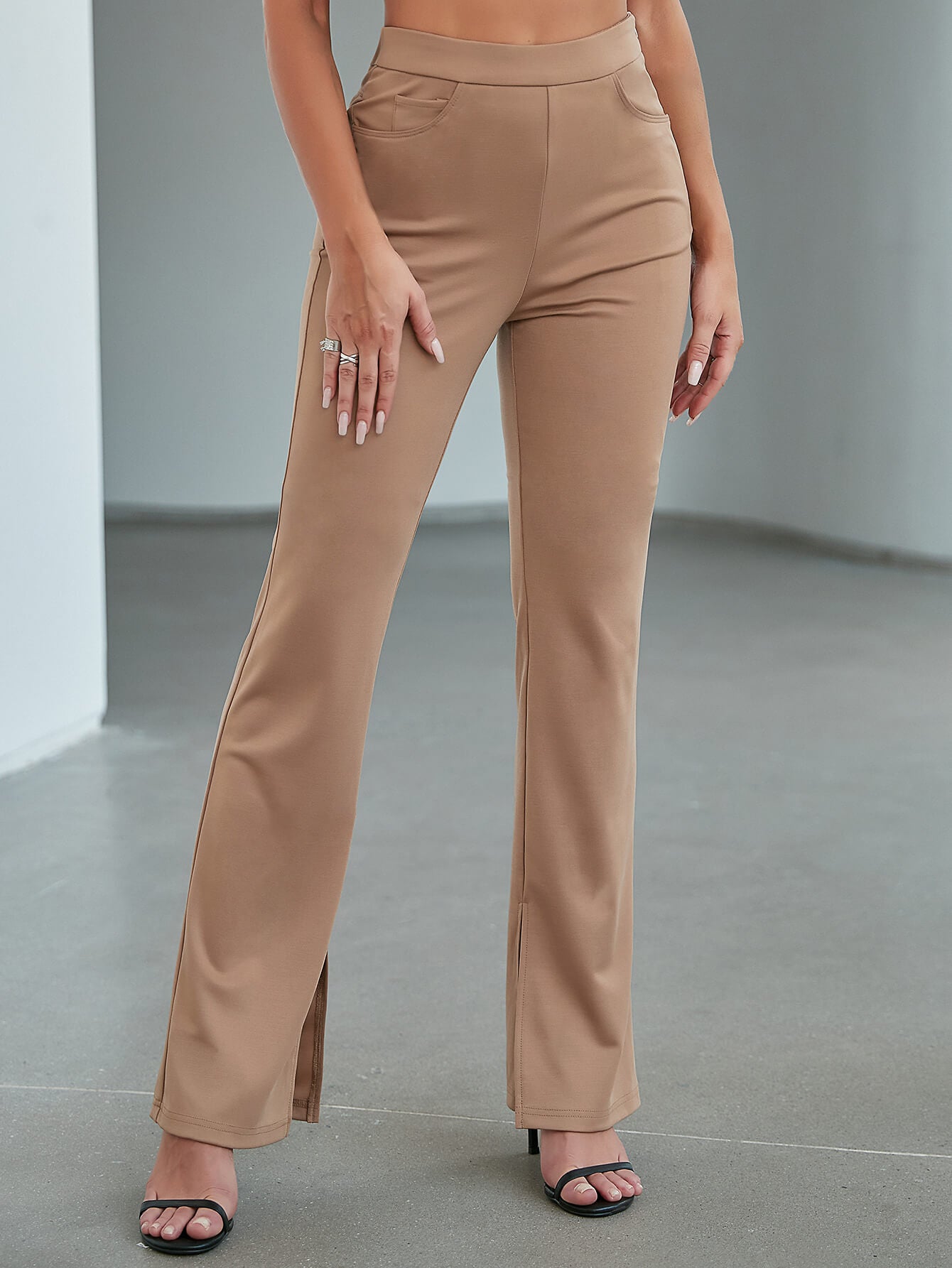 Slit Ankle Pants with Pockets