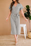 Buy Button Front Belted Cropped Jumpsuit with Pockets by Faz