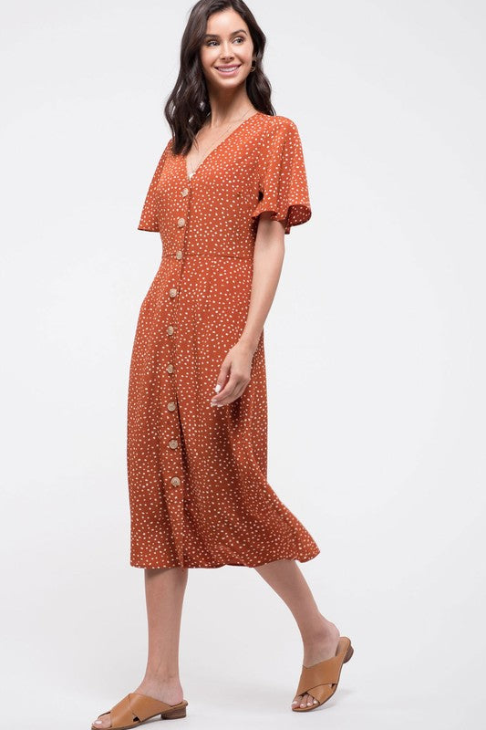 Buy Dotted Button-Down Midi-Dress by Sensual Fashion Boutique