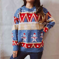 Buy Printed Round Neck Long Sleeve Sweater by Faz