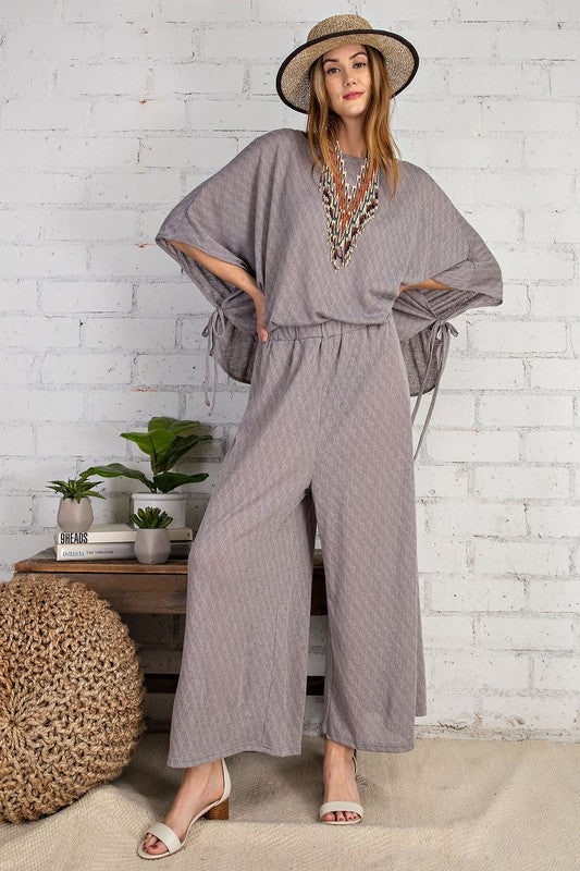 Buy EASEL Heather Grey Switch It Up Textured Wide Leg Pants by Sensual Fashion Boutique by Sensual Fashion Boutique