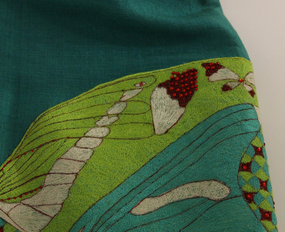 Buy Elegant Embroidered Green Mini Dress by Lanre Da Silva Ajayi