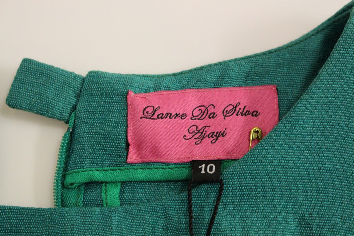 Buy Elegant Embroidered Green Mini Dress by Lanre Da Silva Ajayi