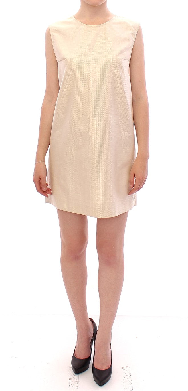 Buy Beige Sleeveless Shift Mini Dress by Andrea Incontri