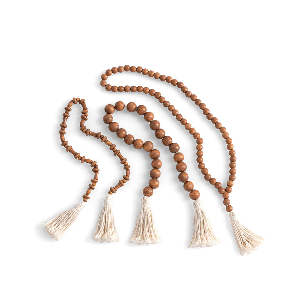 Assorted Set Of 3 Wood Prayer Beads, Brown