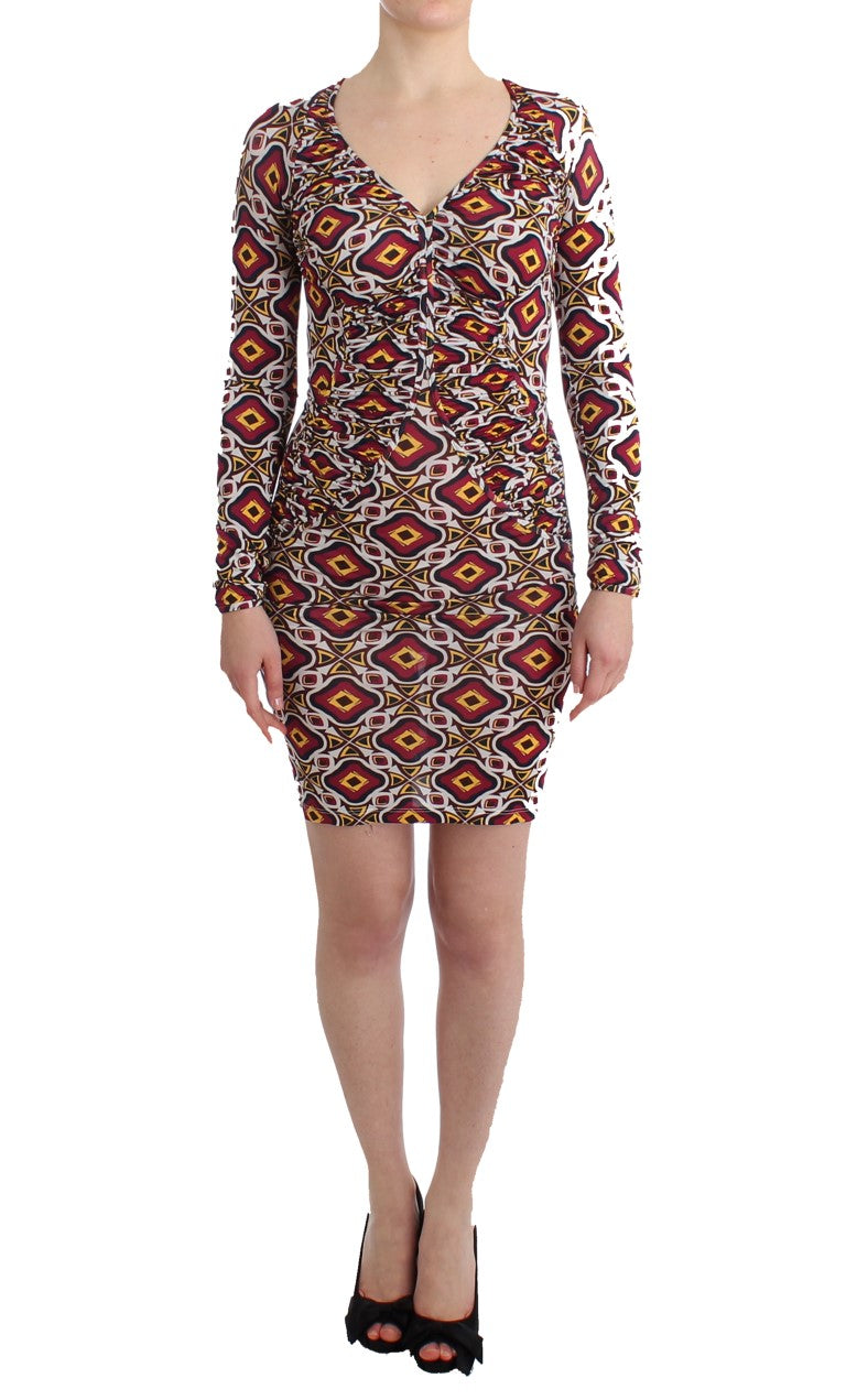 Buy Chic Multicolor Cocktail V-Neck Dress by GF Ferre