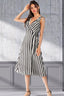 Buy Striped Surplice Tied Sleeveless Dress by JR