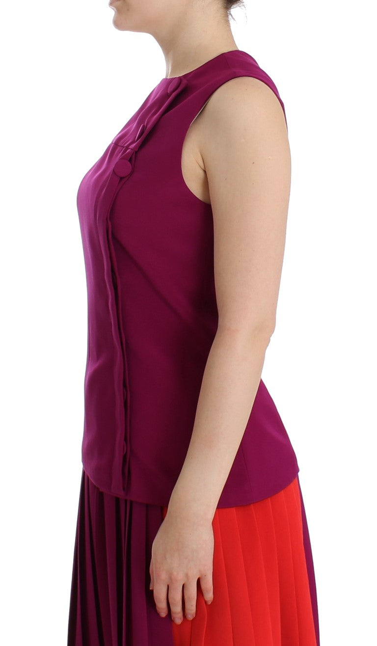Buy Purple Silk Sleeveless Blouse Top by Barbara Casasola