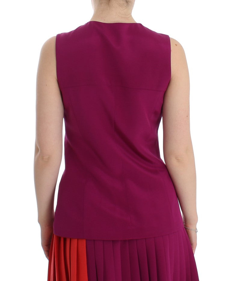 Buy Purple Silk Sleeveless Blouse Top by Barbara Casasola