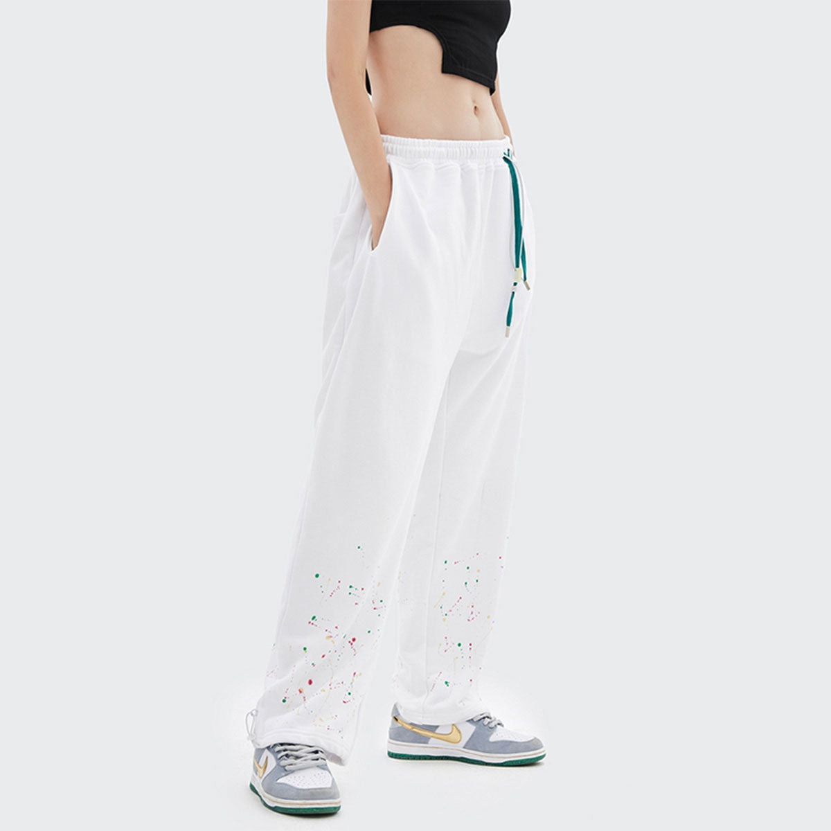 Casual Drawstring Sports Straight Pants by Body404