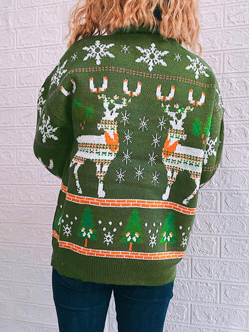 Buy Turtleneck Drop Shoulder Long Sleeve Sweater by Faz