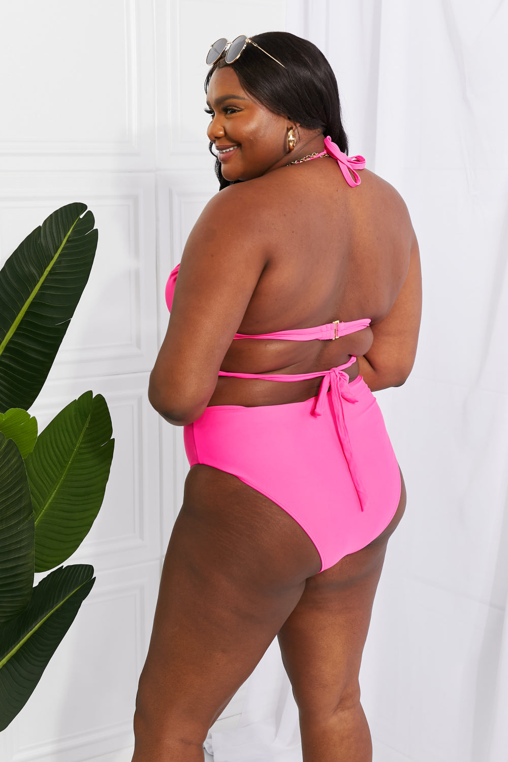 Buy Summer Splash Halter Bikini Set in Pink by Marina West Swim