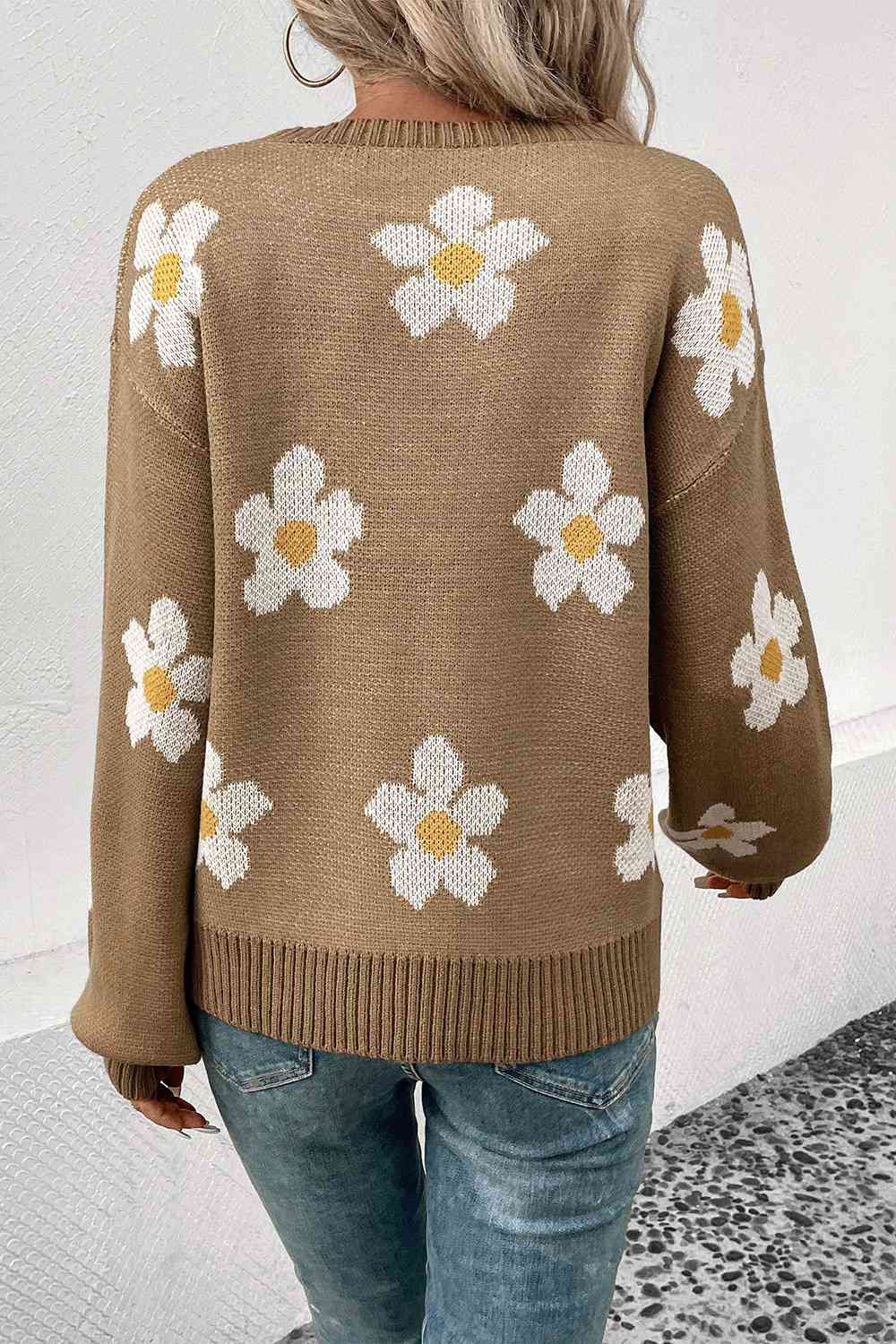 Buy Floral Dropped Shoulder Sweater by Hundredth
