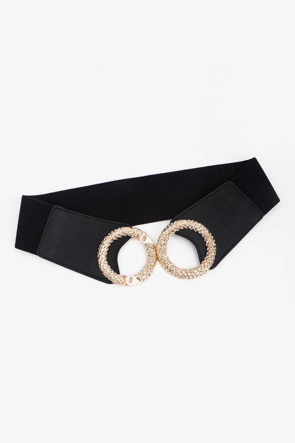 Buy Circle Buckle Elastic Wide PU Belt by Faz