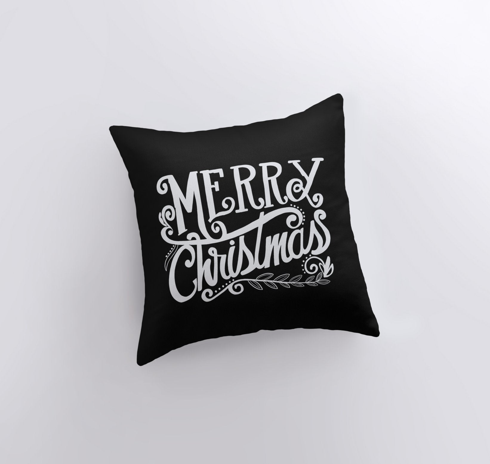 Buy Merry Christmas Black and White Throw Pillow Cover by UniikPillows
