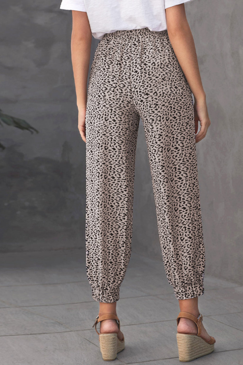 Buy Leopard Tie Waist Drawstring Jogger Pants by Sensual Fashion Boutique