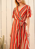 Buy Puff Sleeve Wrap Dress in Poppy Multi by Shop at Konus