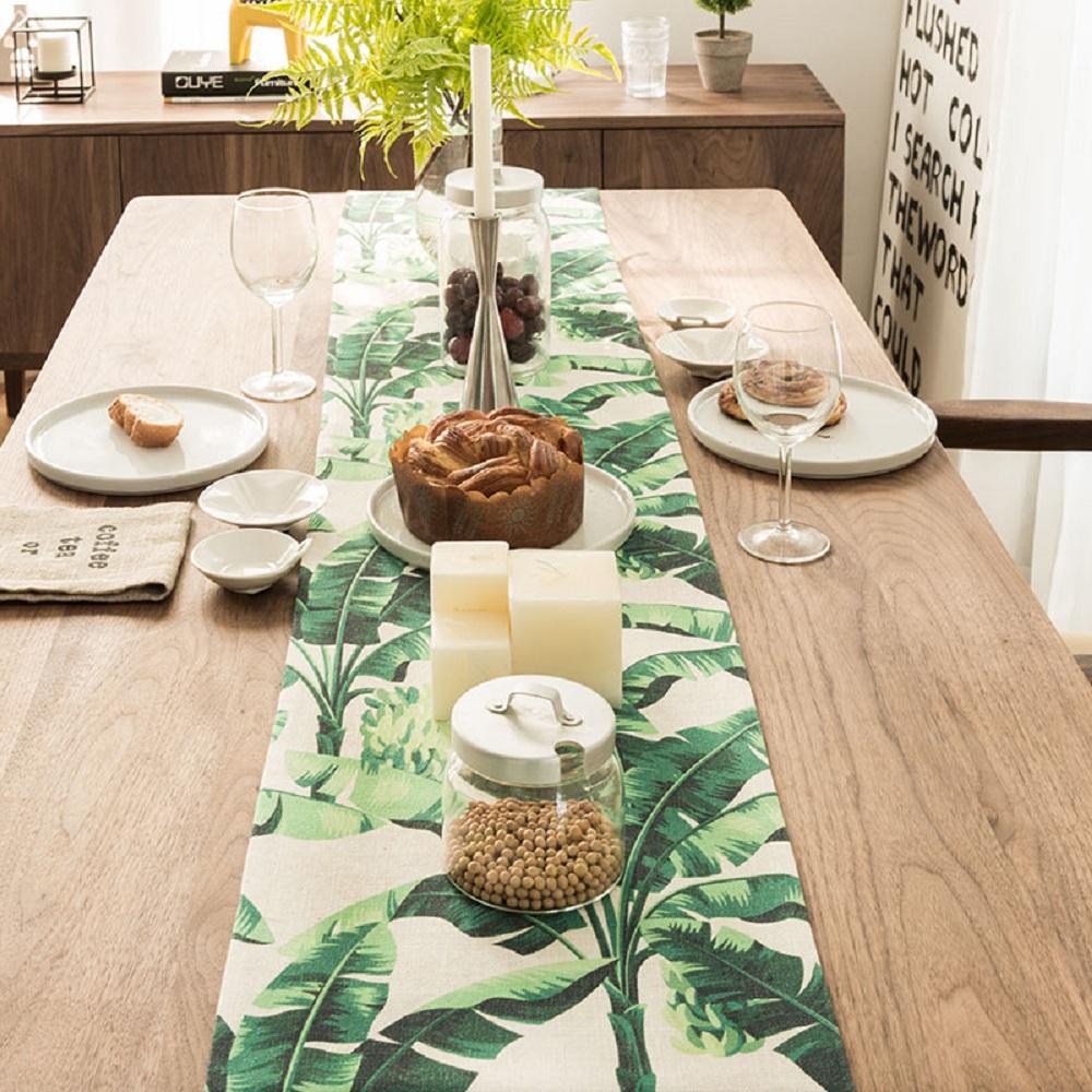 Buy Green Banana Leaves tablecloth by Purple Artemis