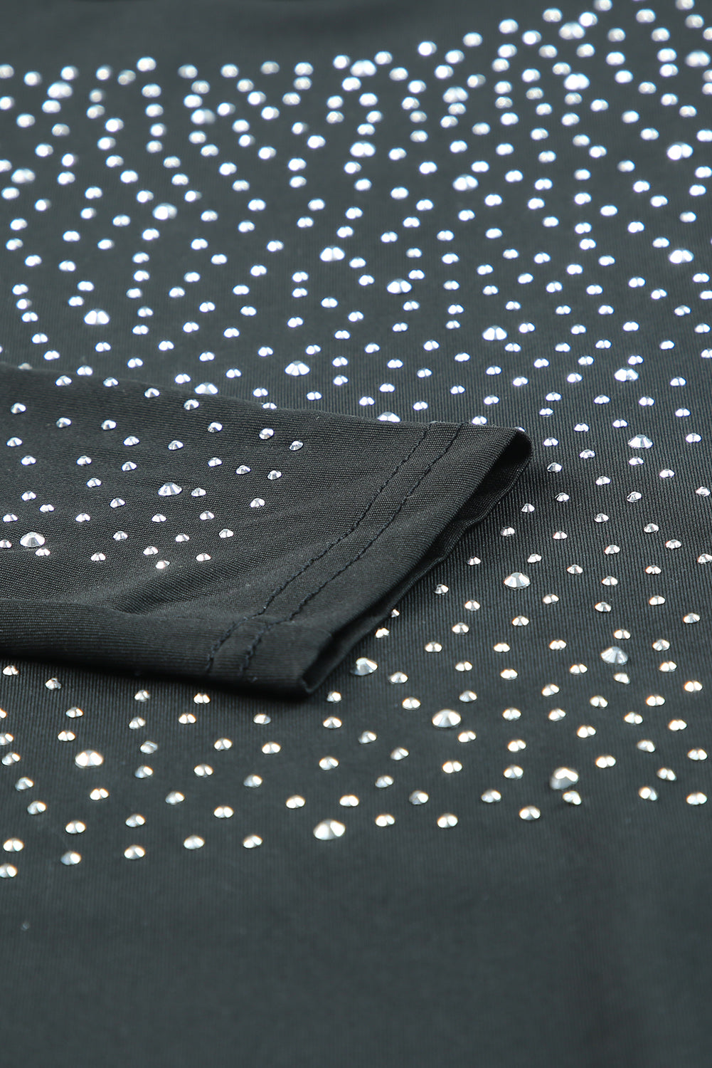 Buy Rhinestone Round Neck Long Sleeve Bodysuit by Faz