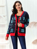 Buy Snowflake Pattern Button Down Cardigan by Faz