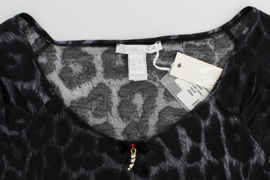 Buy Gray Leopard Modal T-Shirt Blouse Top by Cavalli