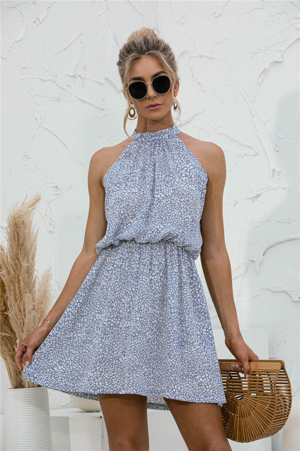 Buy Floral Tied Sleeveless Mini Dress by YO