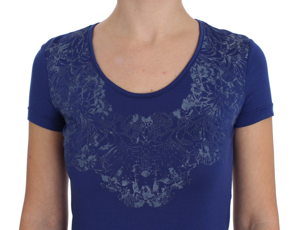 Buy Blue Modal Stretch T-shirt by Ermanno Scervino