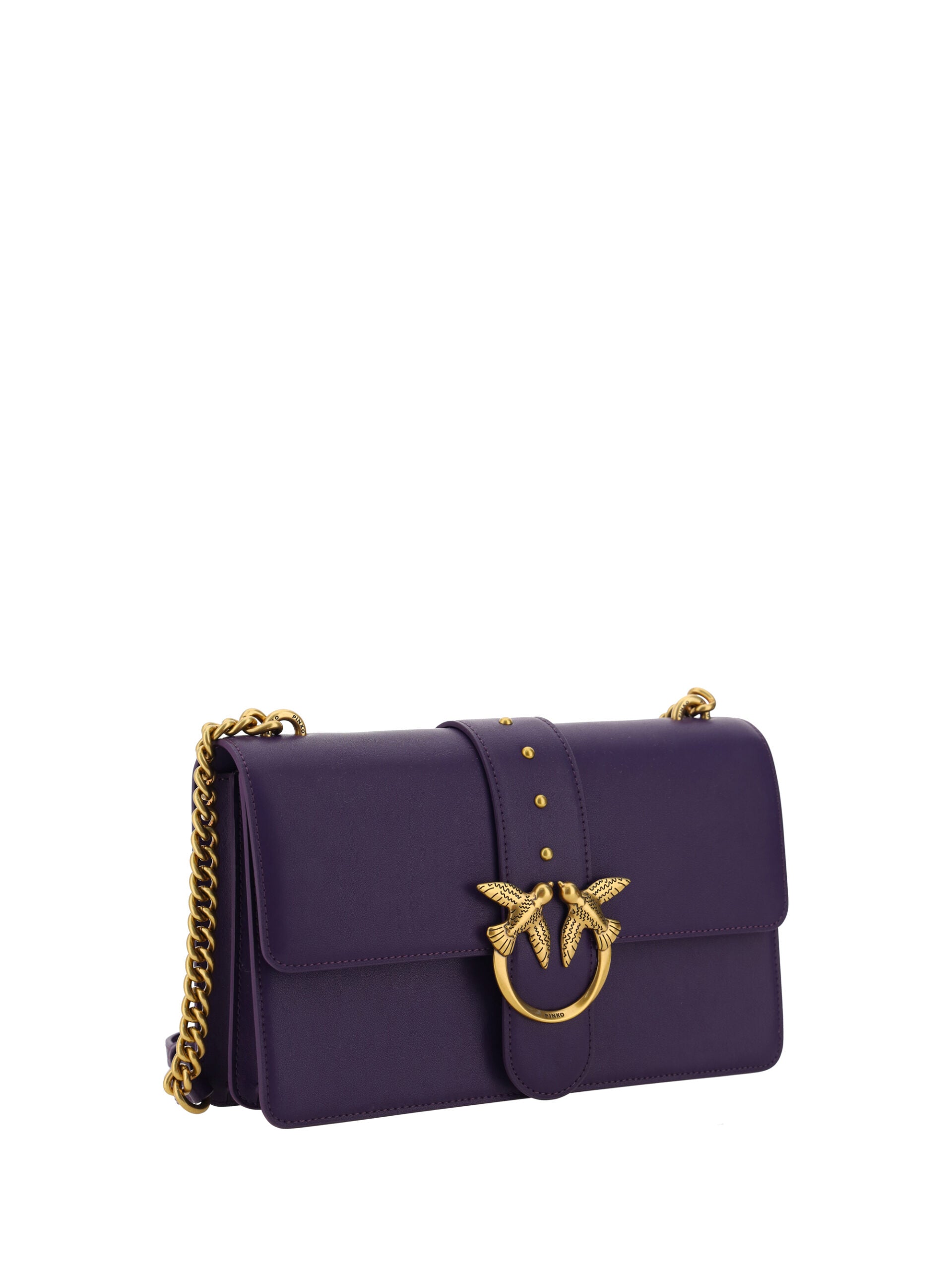 Elegant Purple Mini Shoulder Bag with Gold Accents