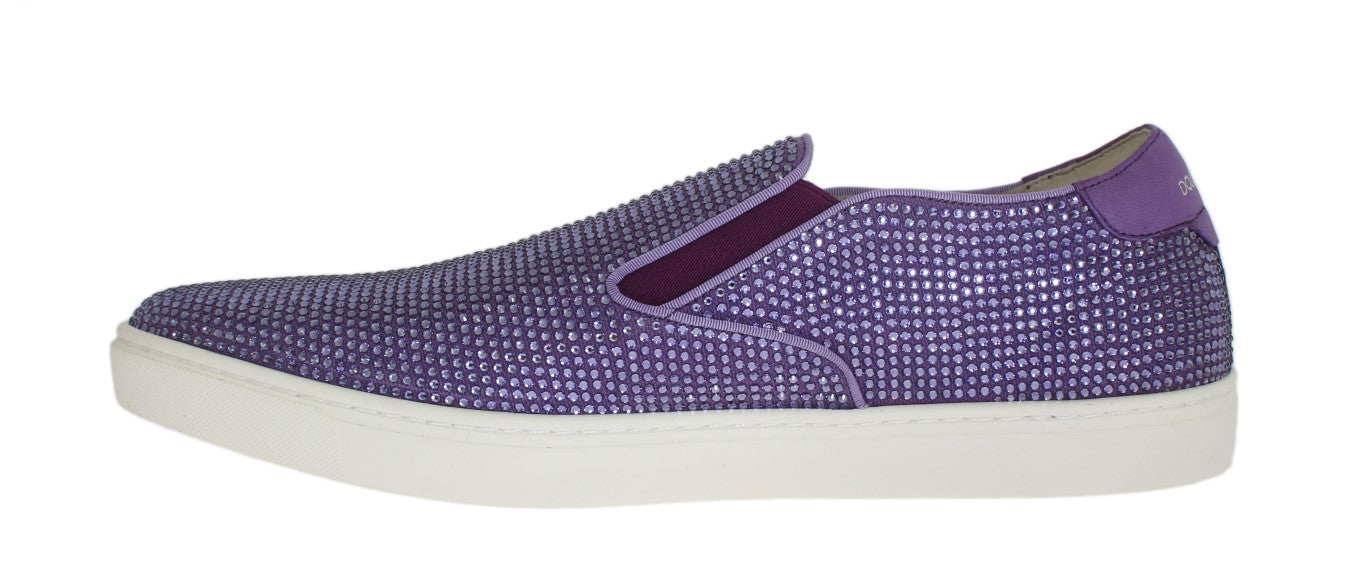 Buy Elegant Purple Strass Fashion Sneakers by Dolce & Gabbana