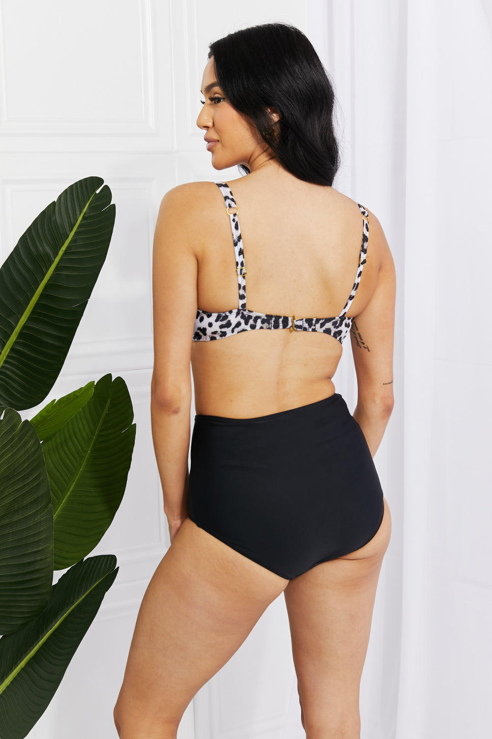 Buy Take A Dip Twist High-Rise Bikini in Leopard by Marina West Swim