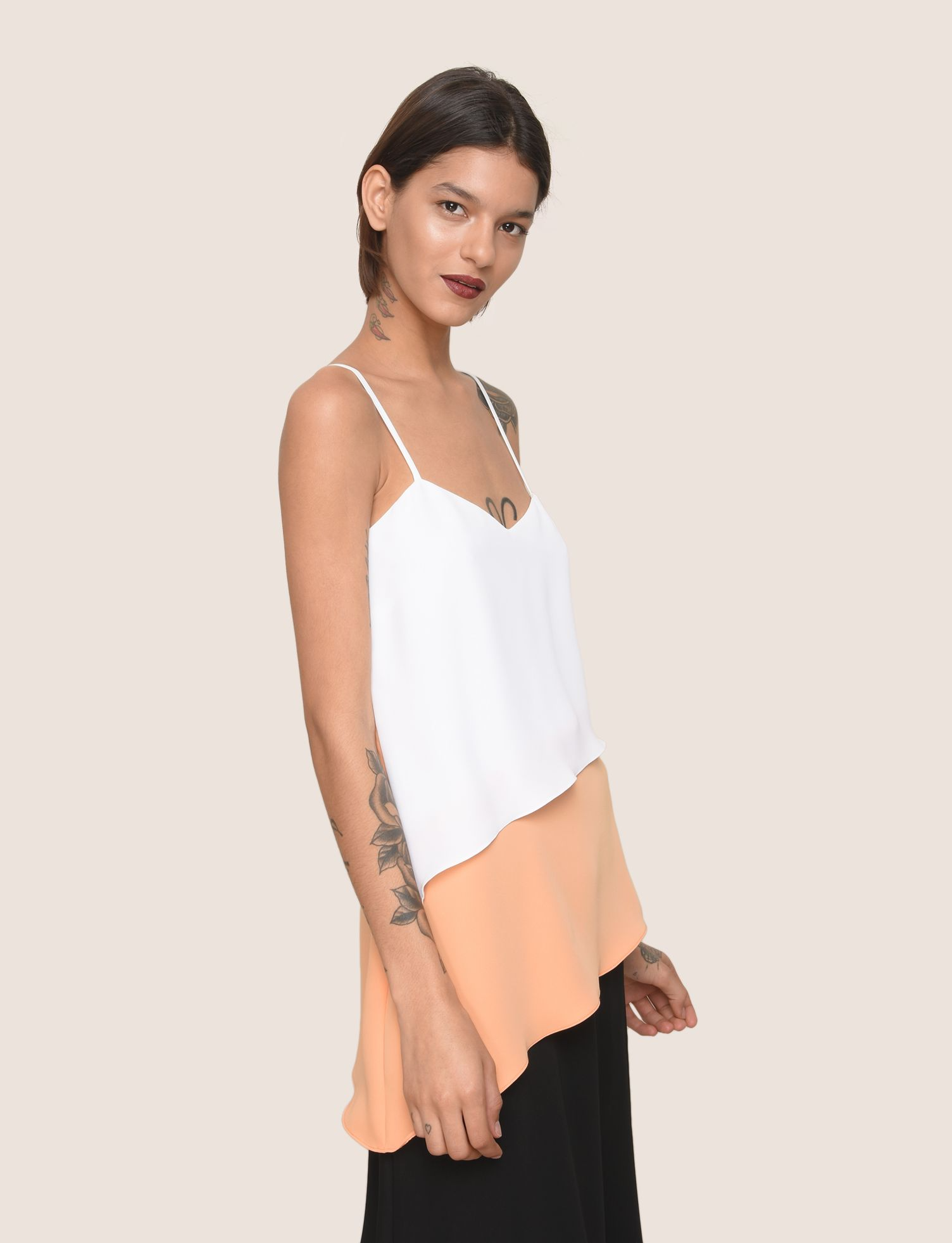 Asymmetrical Tiered Slip Dress | Armani Exchange