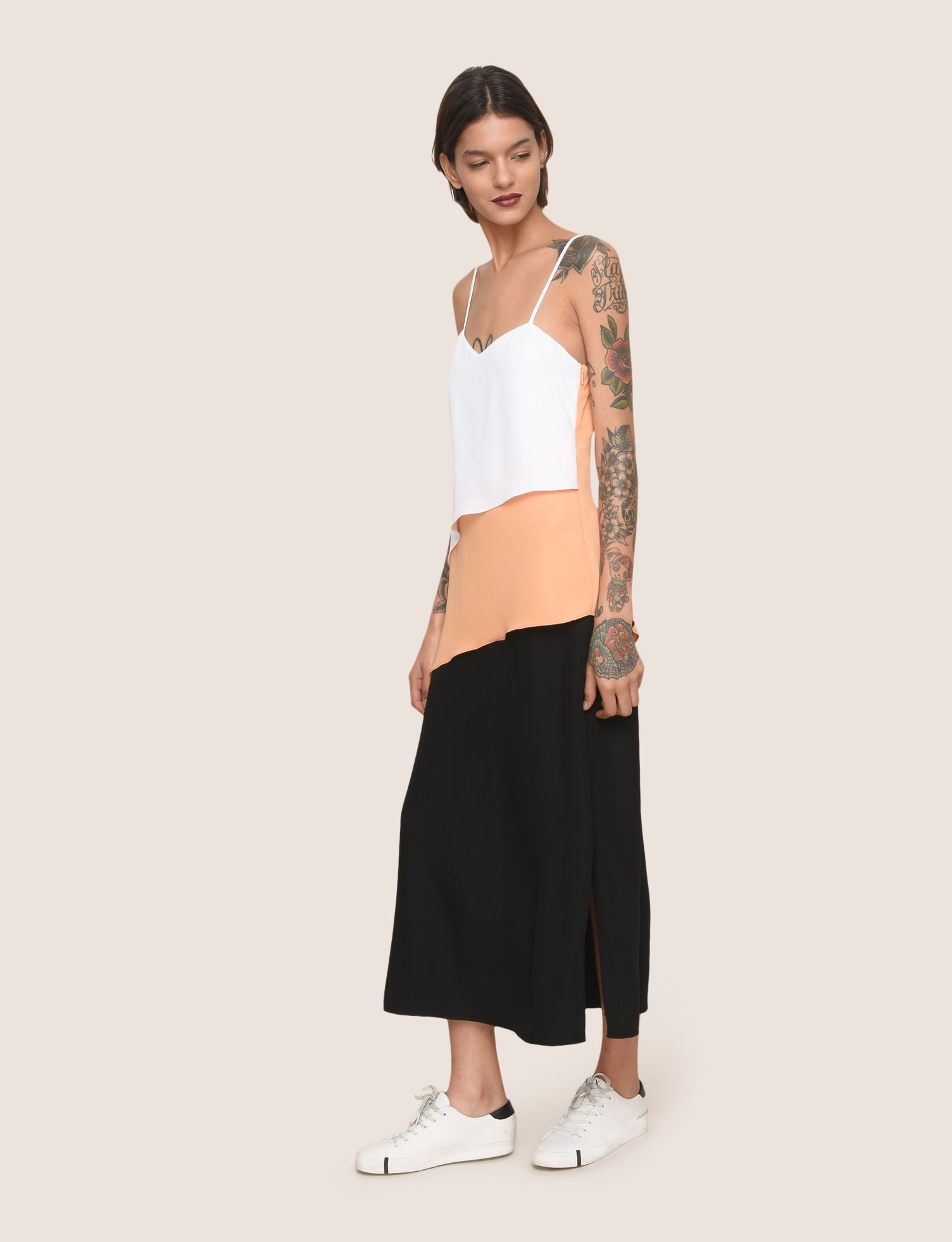 Buy Asymmetrical Tiered Slip Dress | Armani Exchange by Armani Exchange