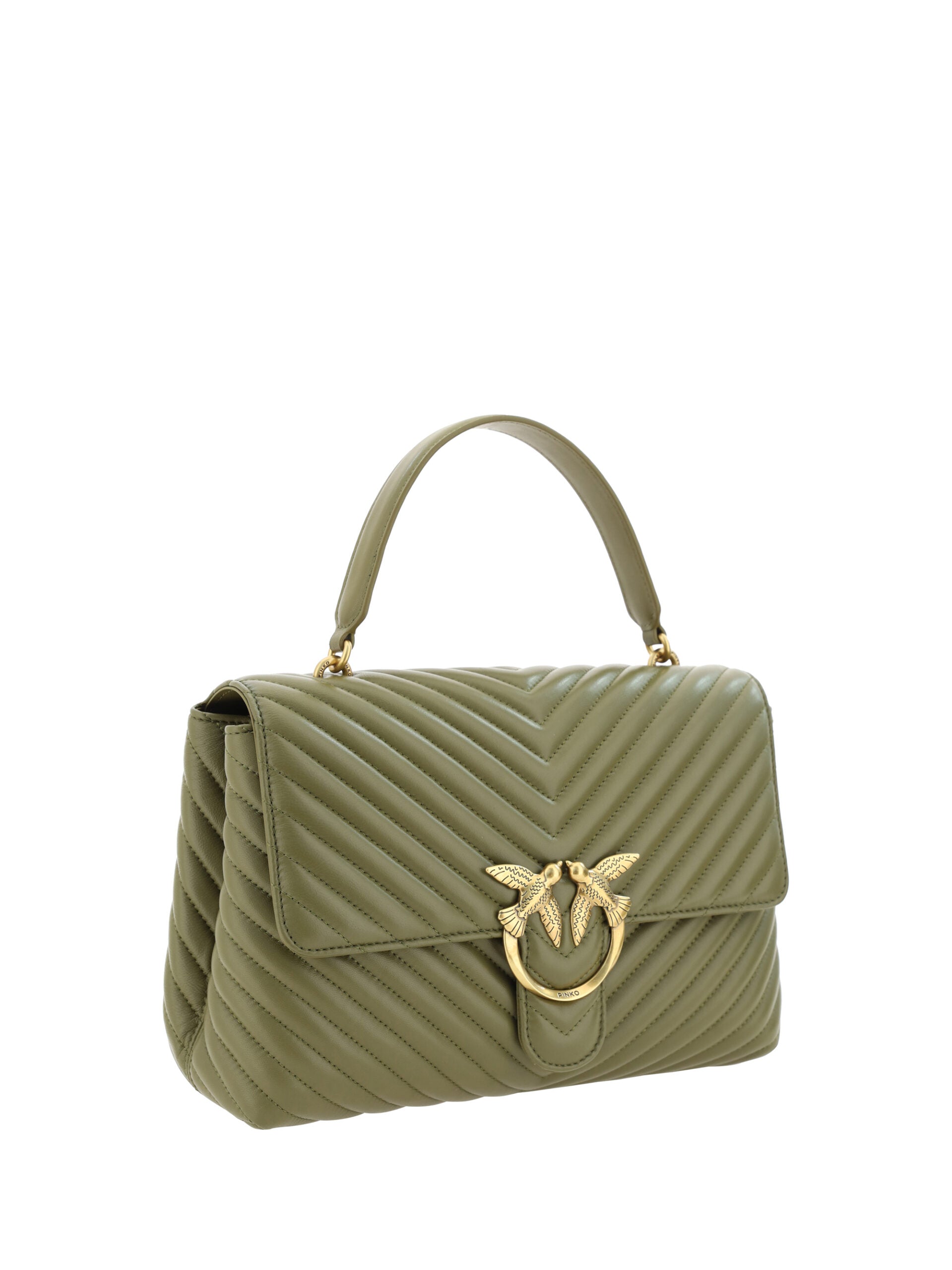 Emerald Elegance Calf Leather Handbag