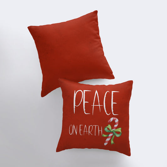 Buy Peace on Earth Red Throw Pillow Cover by UniikPillows